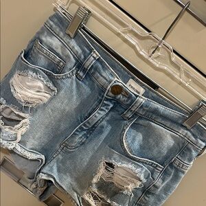 Sneak Peek Ripped Jean Shorts